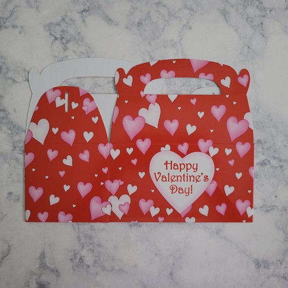 Valentine Heart Treat Boxes with Handle * Gable Boxes - Picture 2 of 5